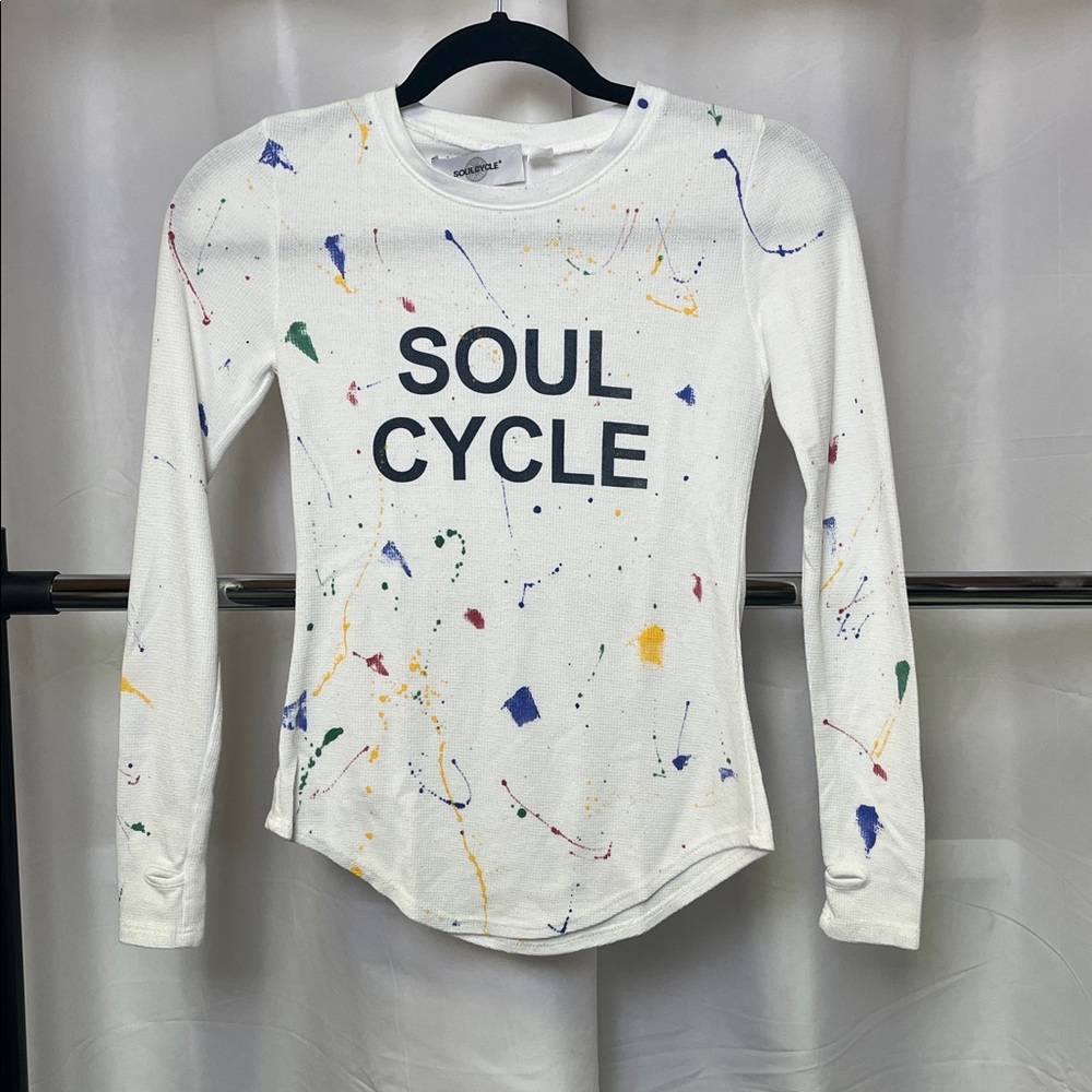 Soul Cycle Girls Long Sleeve Splatter Paint Shirt - size 8